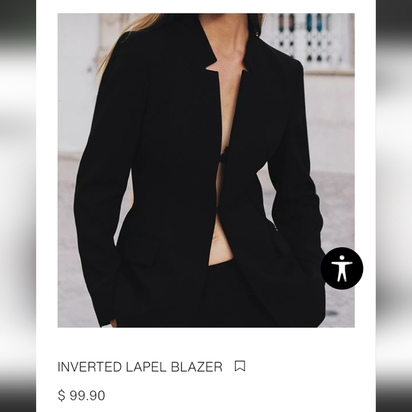 NWT ZARA Inverted Blazer, Size 06 /38 Women's Jacket Black NEW - Picture 12 of 12
